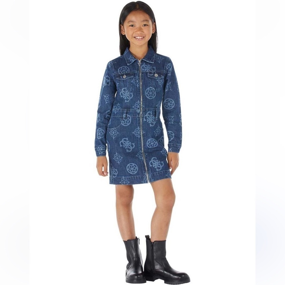 Guess Monogram Denim mini dress . Size 8